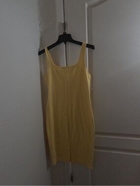 Popular Basics Yellow Ribbed Tank Dress
